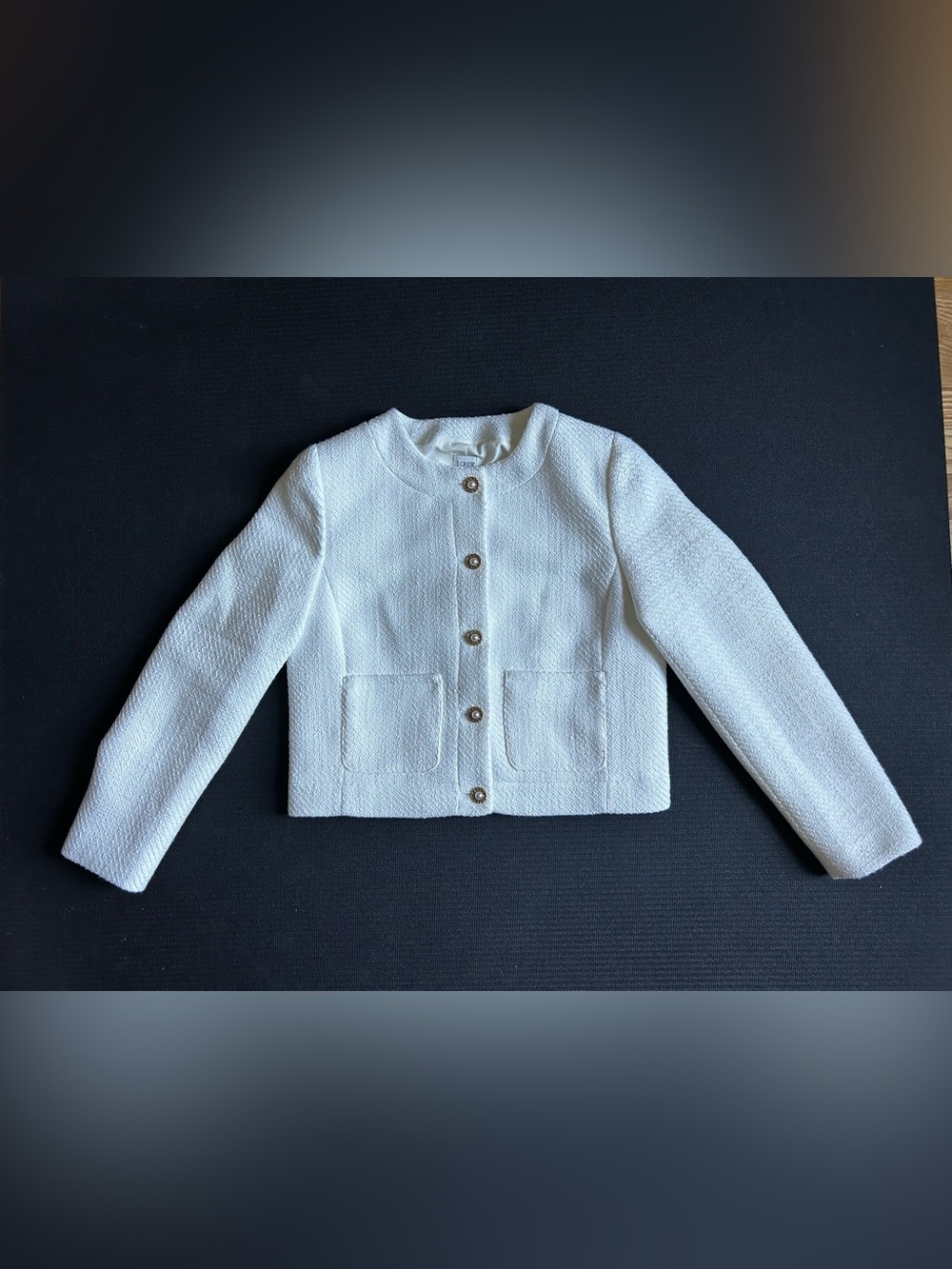 J. Crew Factory Tweed Lady Jacket ivory size 6